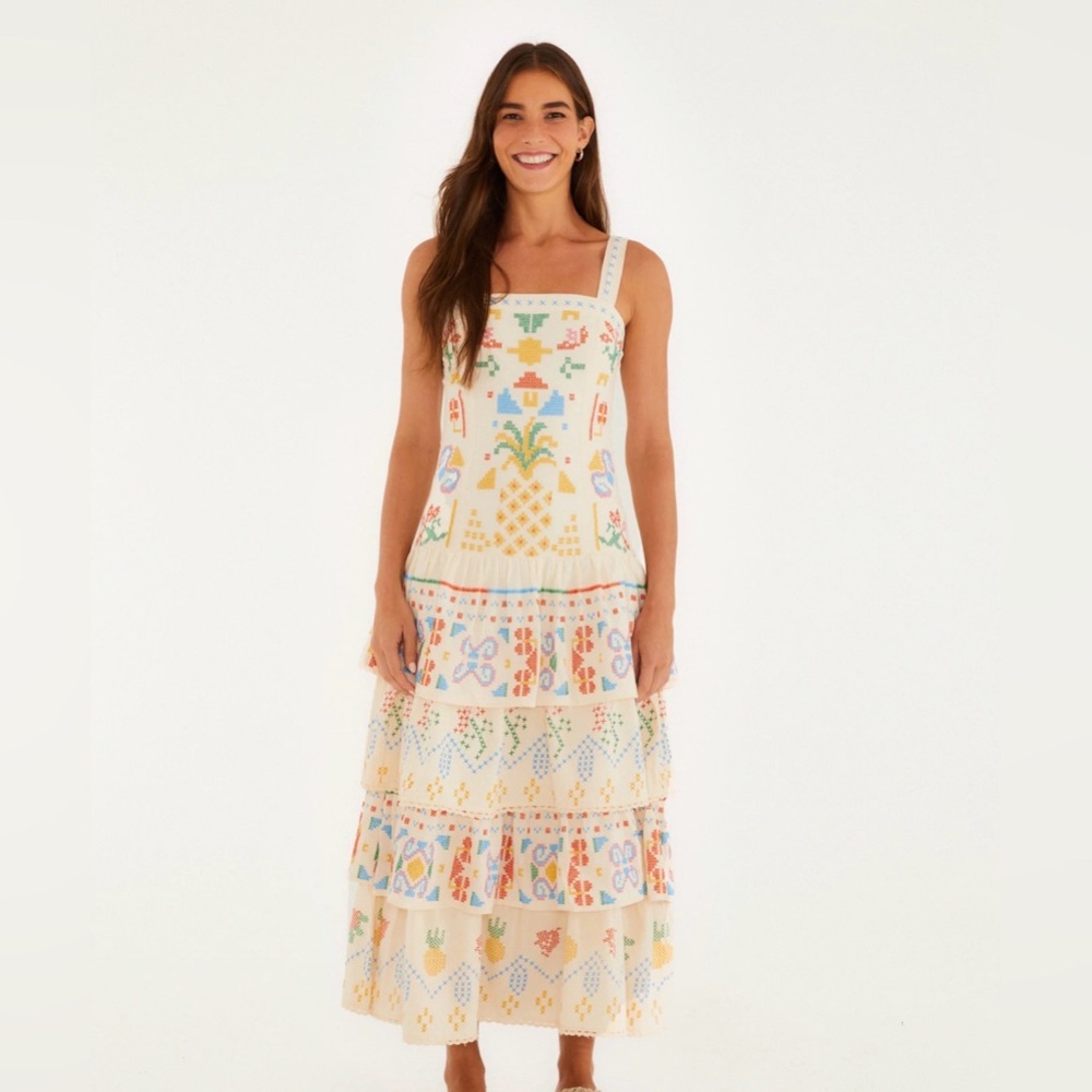 SOLD FARM Rio Watercolor Maxi Dress